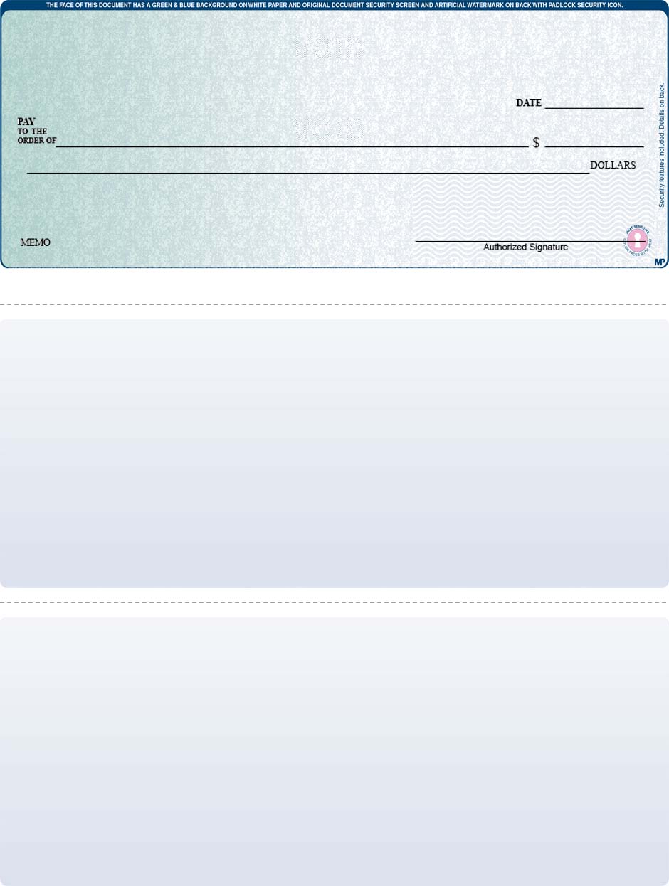 High Security Business Laser Checks in Top of Page