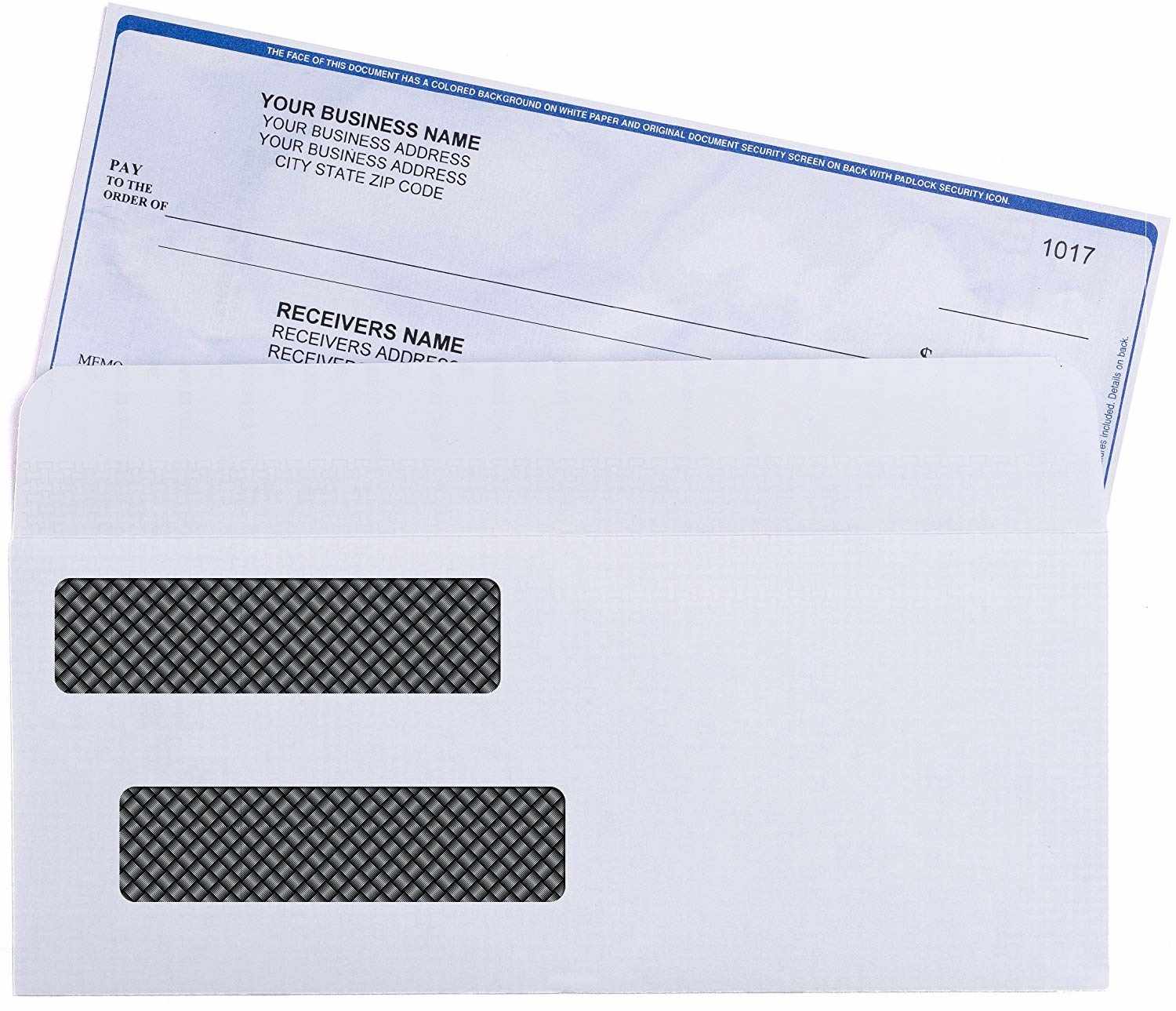 500 Gummed Tinted Check Envelopes
