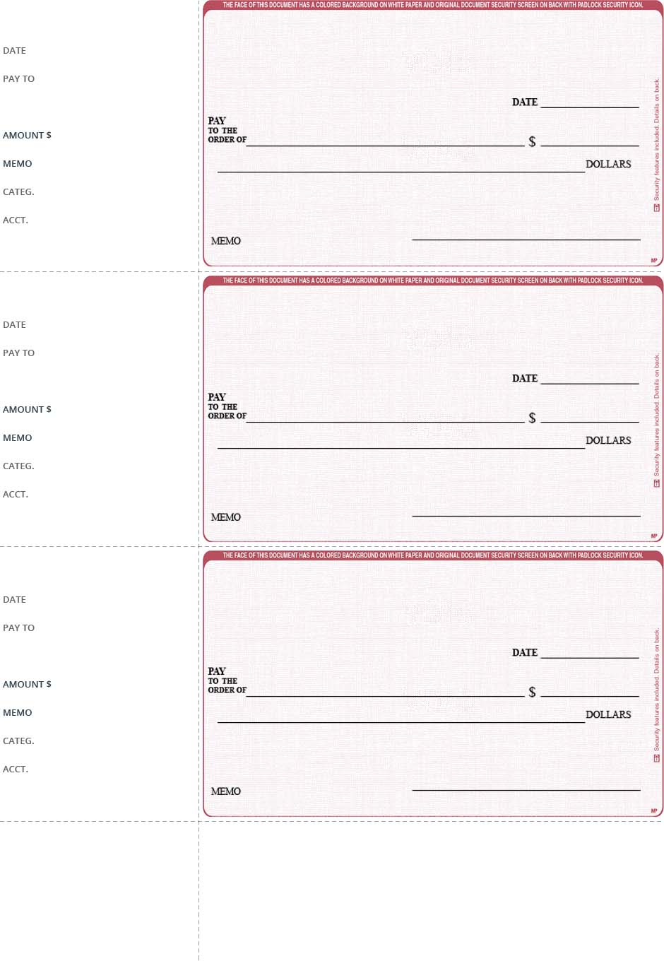 reorder checks for quicken or banktivity