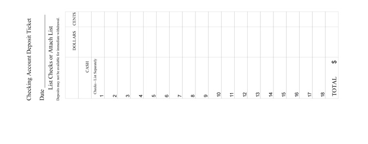 Manual Deposit Tickets